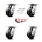 Service Caster 5 Inch Rubber on Steel Caster Set with Roller Bearings and Swivel Locks SCC SCC-35S520-RSR-BSL-4 - alternate 2